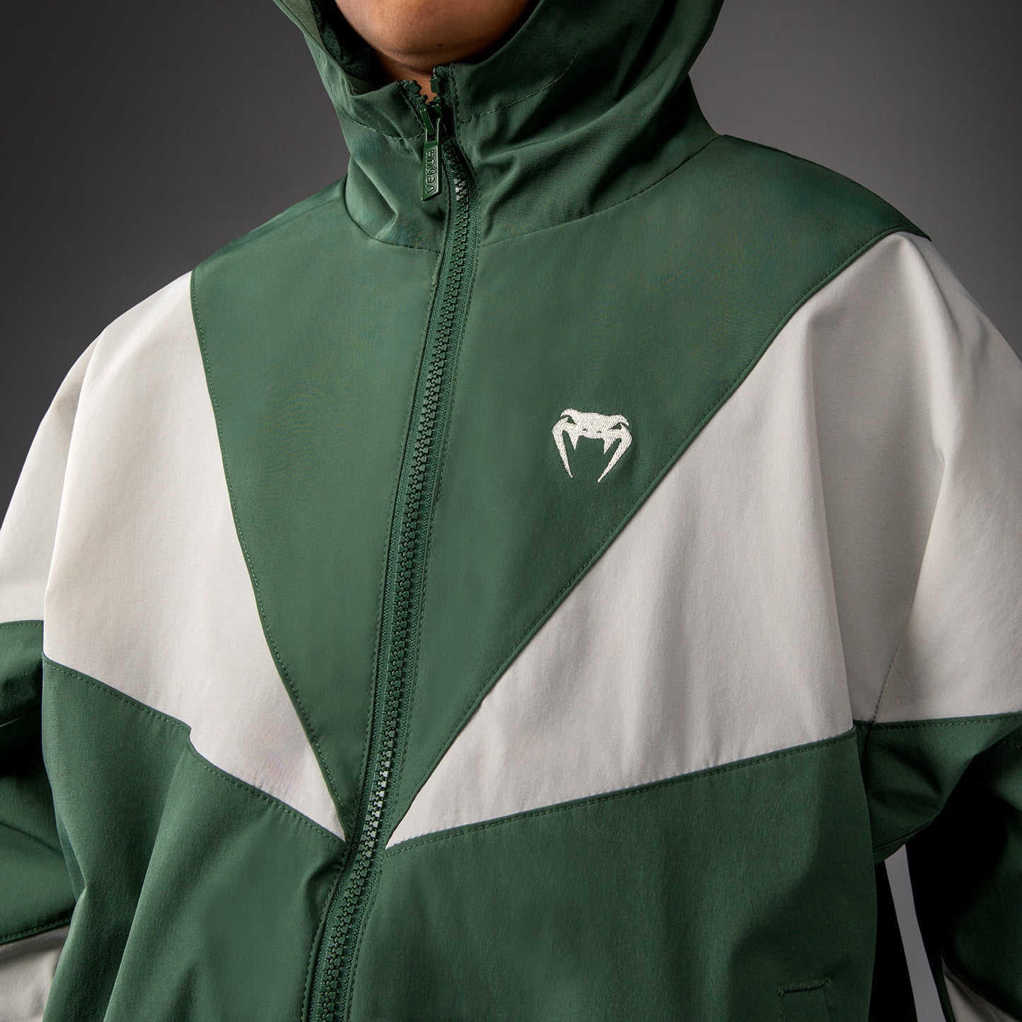Venum Vectra Kids Track Jackets - Forest Green/ Off White