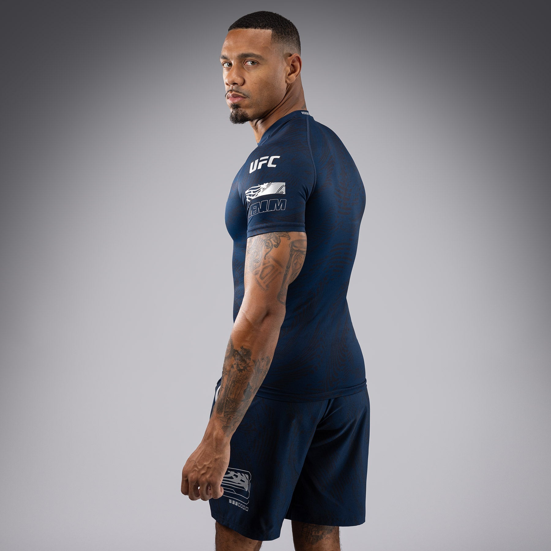 UFC Fusion by Venum Fight Week Men’s Performance Short Sleeve Rashguard - Oceanic Blue