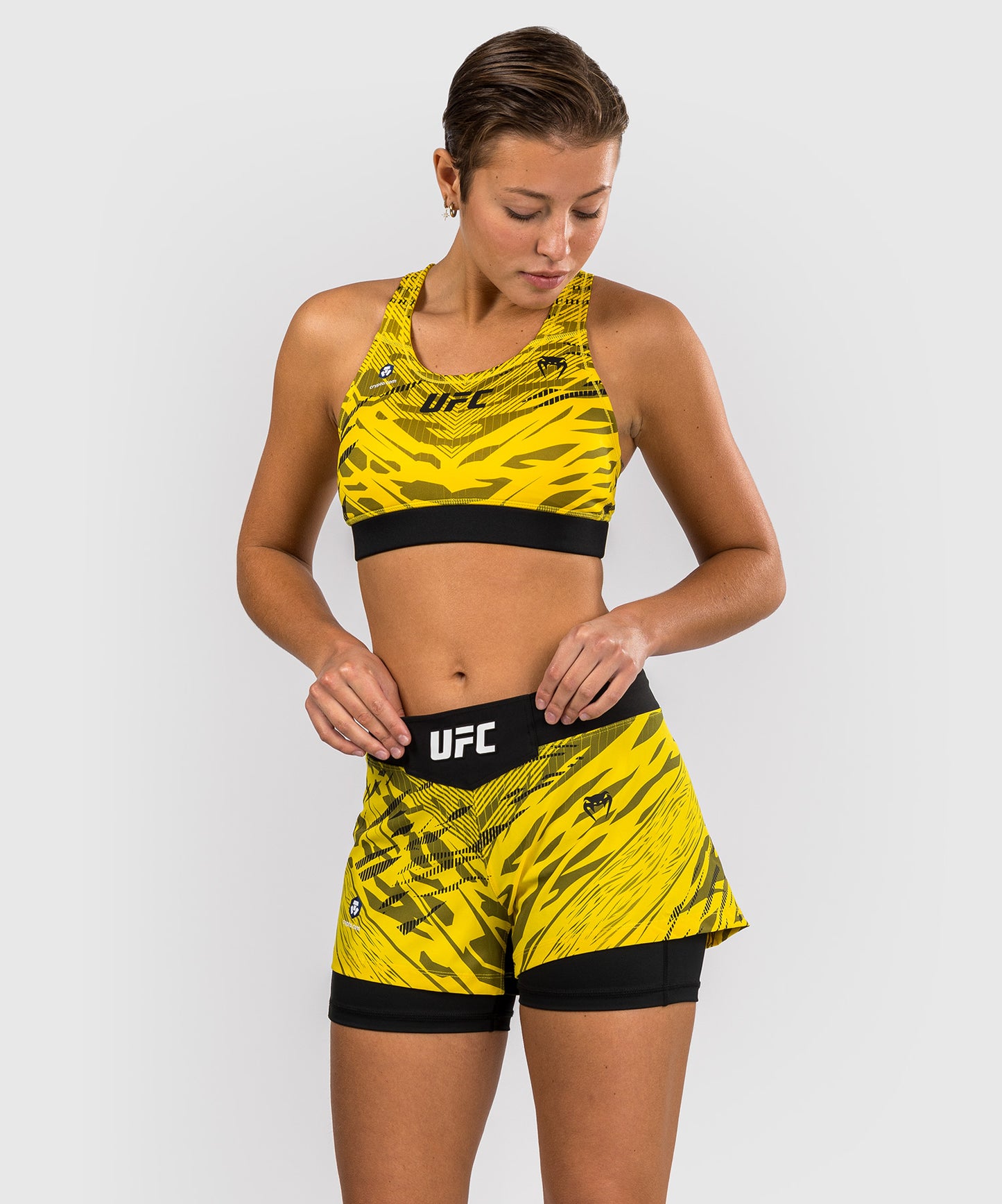 UFC Fusion by Venum Personalized Authentic Fight Night Women's Fight Short - Yellow