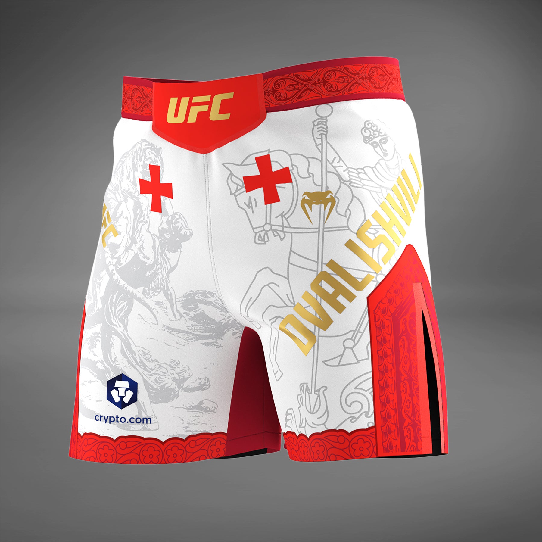 VENUM FIGHT SHORT S ヴアンダレイシウバ Men's UFC Unrivaled by Venum White Merab Dvalishvili Short