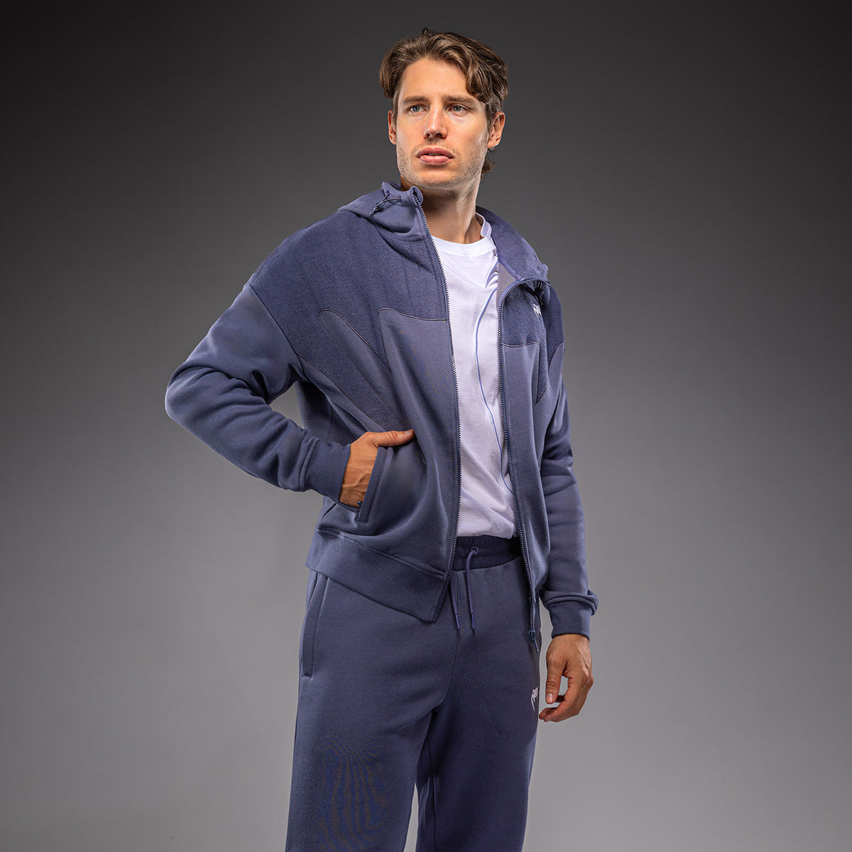 Venum Attack Fleece & Weave Track Jacket - Blue  product-type_Sweatshirts Venum