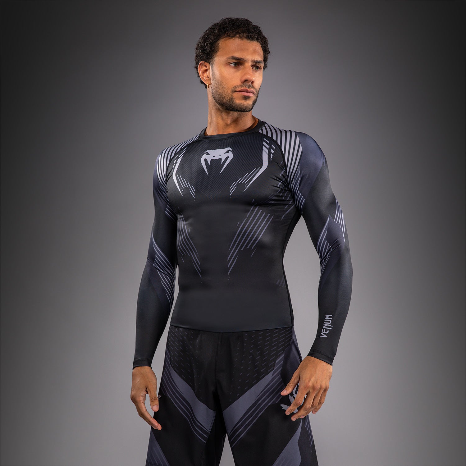Venum No-Gi 6.0 Long Sleeve Rashguard - Black/Grey  product-type_Compression T-Shirts Venum
