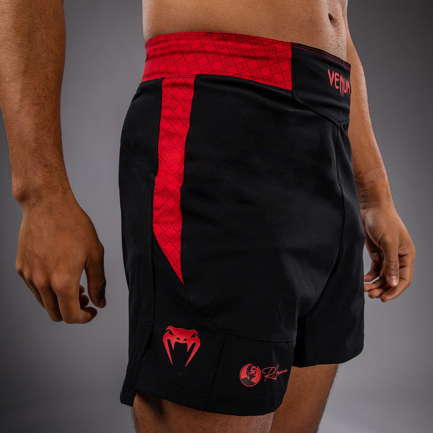 Venum x Roger Gracie Signature Fightshorts - Black/Red  product-type_MMA Shorts Venum