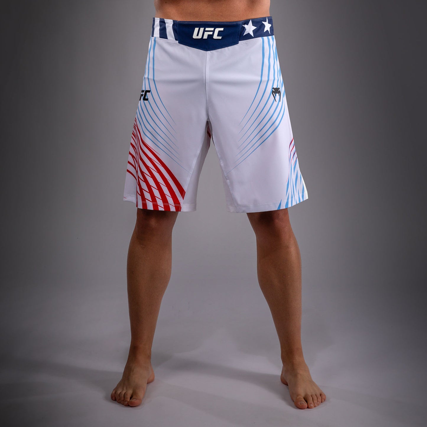 Men's Official UFC Freedom 250 by Venum White Personalized Authentic Fight Night Long Fit Fight Short