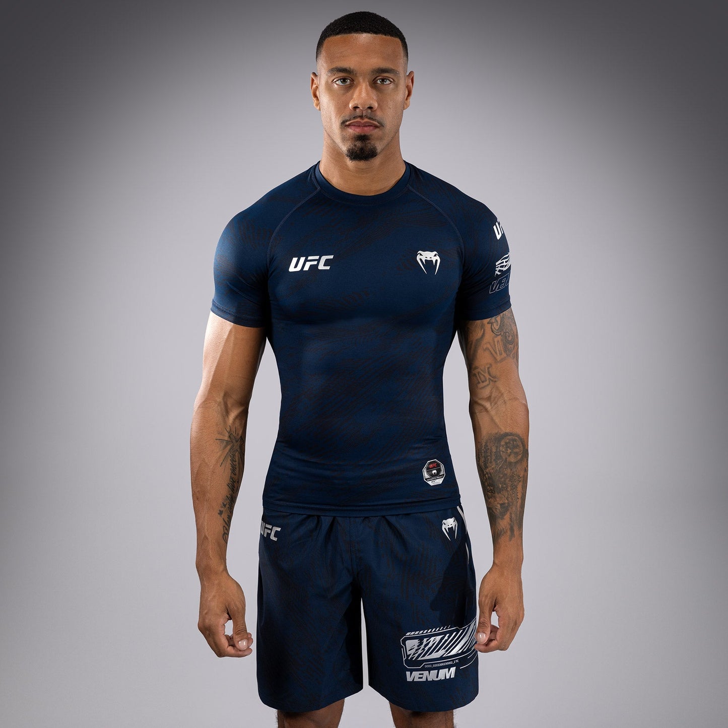 UFC Fusion by Venum Fight Week Men’s Performance Short Sleeve Rashguard - Oceanic Blue