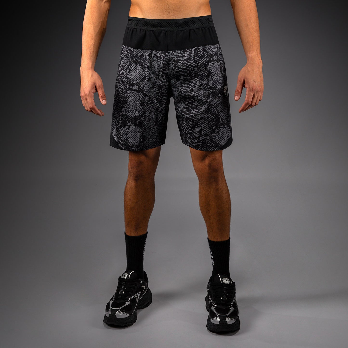 Venum G-Fit Scales Training Shorts - Black/ Charcoal Grey