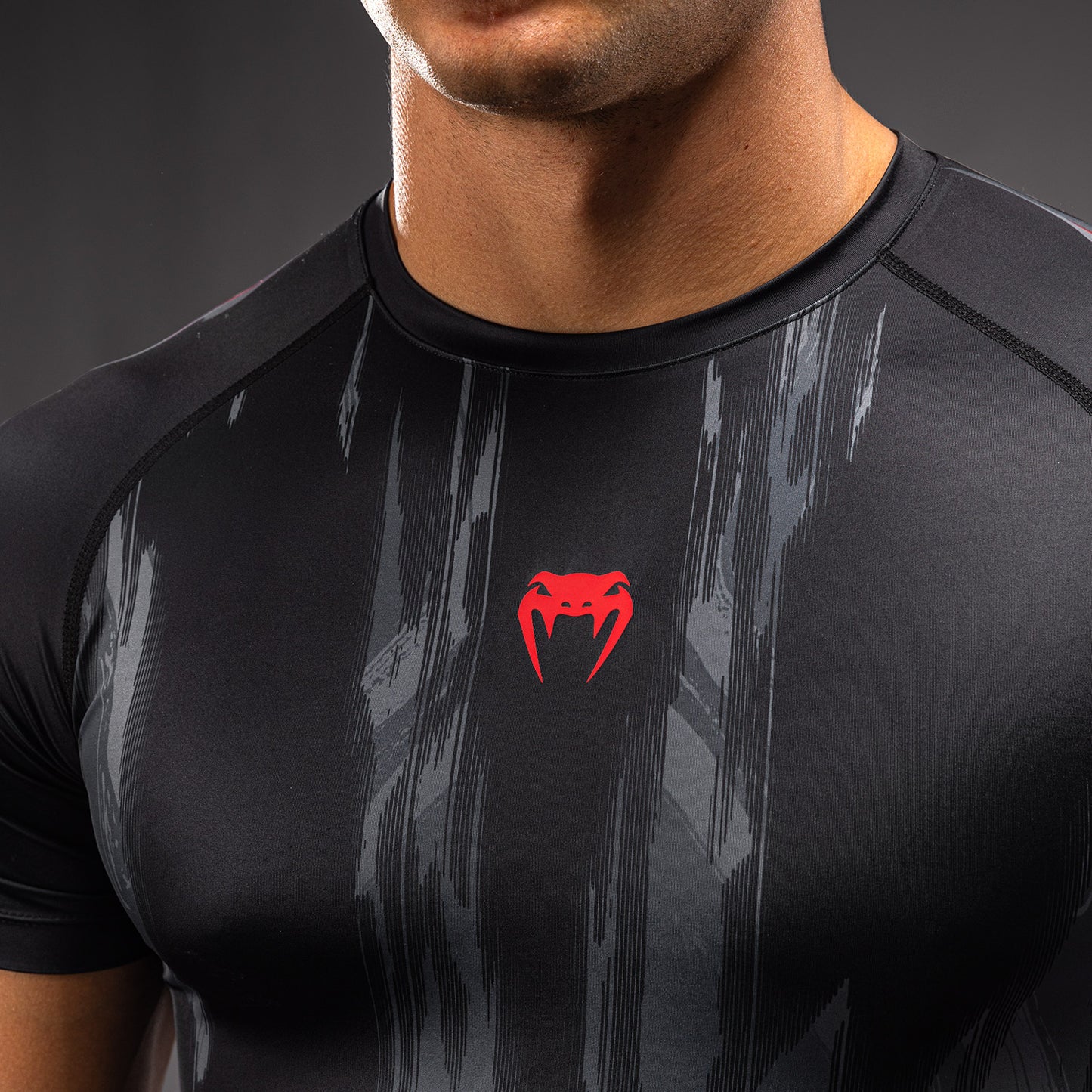Venum Demon Short Sleeve Rashguard - Black/Grey  product-type_Compression T-Shirts Venum