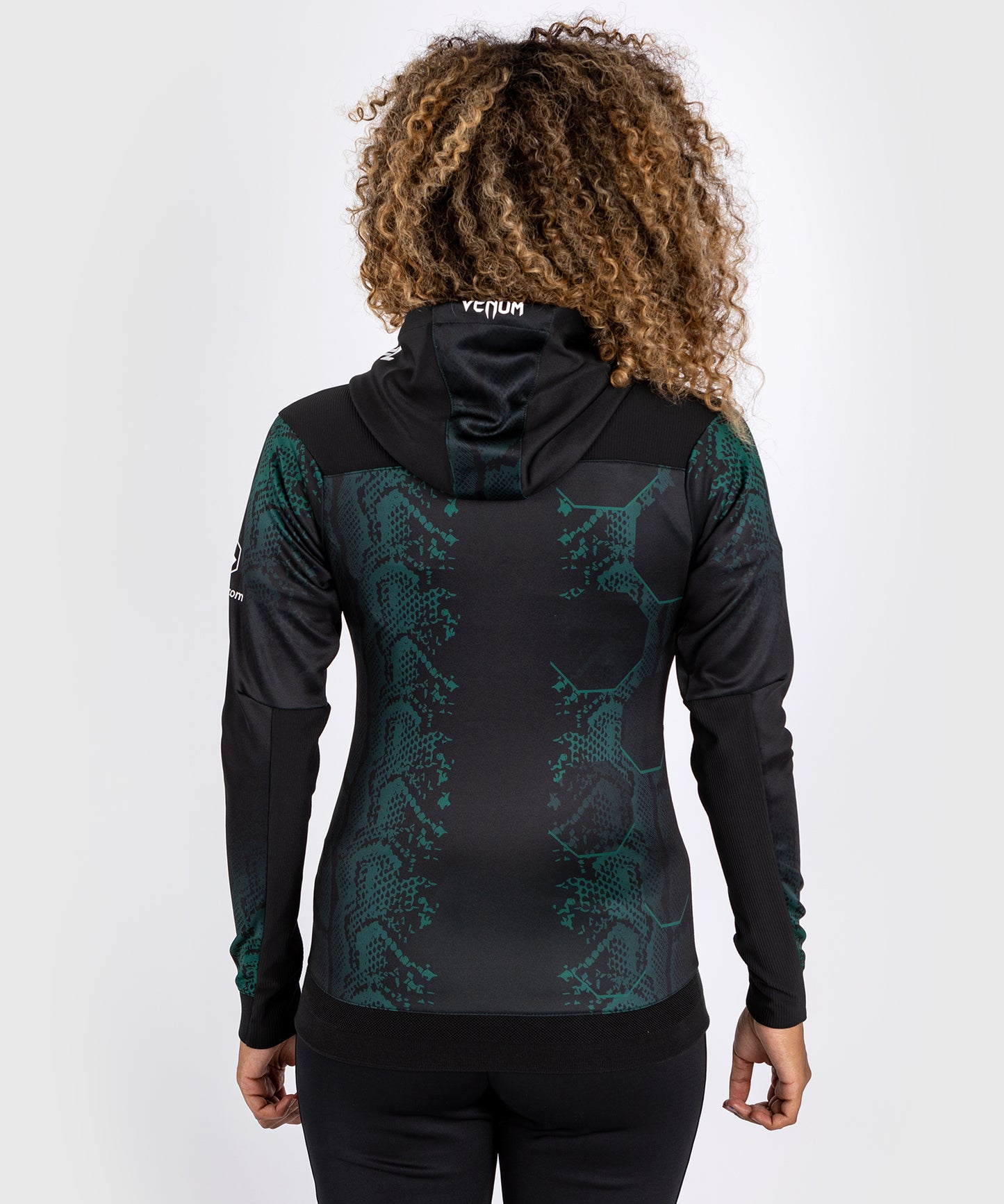 UFC Adrenaline by Venum  Personalized Authentic Fight Night Women’s Walkout Hoodie - Emerald Edition - Green/Black