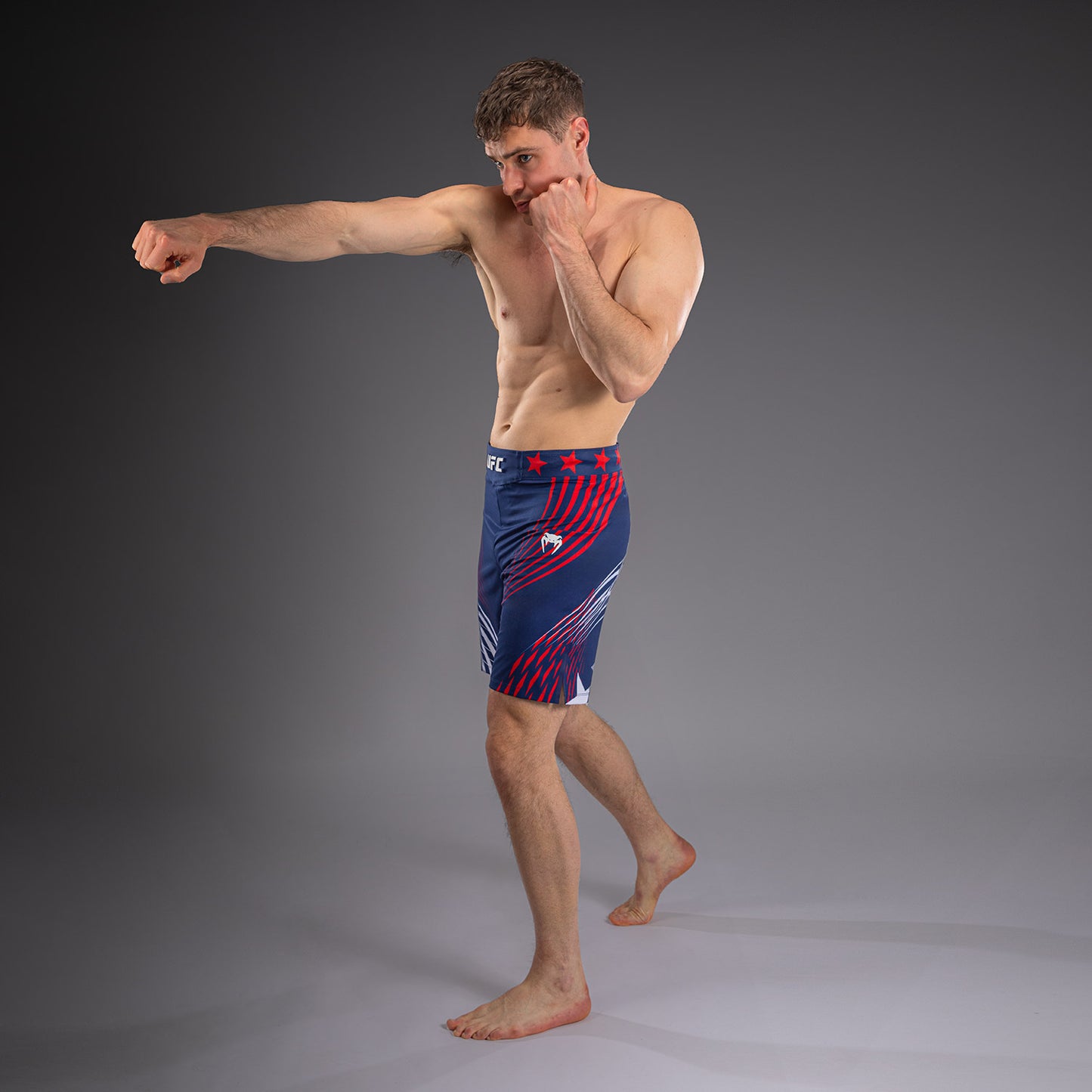 Men's Official UFC Freedom 250 by Venum Blue Personalized Authentic Fight Night Long Fit Fight Short