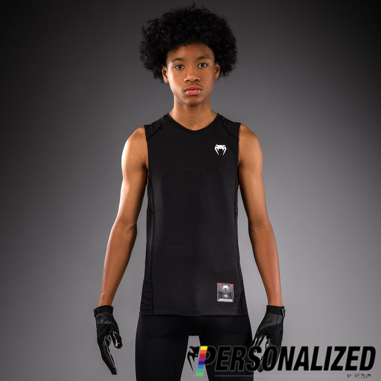 Venum Elite Kids Personalized Football Sleeveless Compression Jersey - Black  product-type_Dry Tech T-Shirts Venum