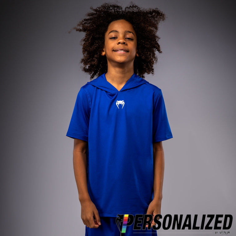 Venum Elite Kids Personalized Short Sleeve Dry-Tech Hoodie - Royal Blue  product-type_Sweatshirts Venum