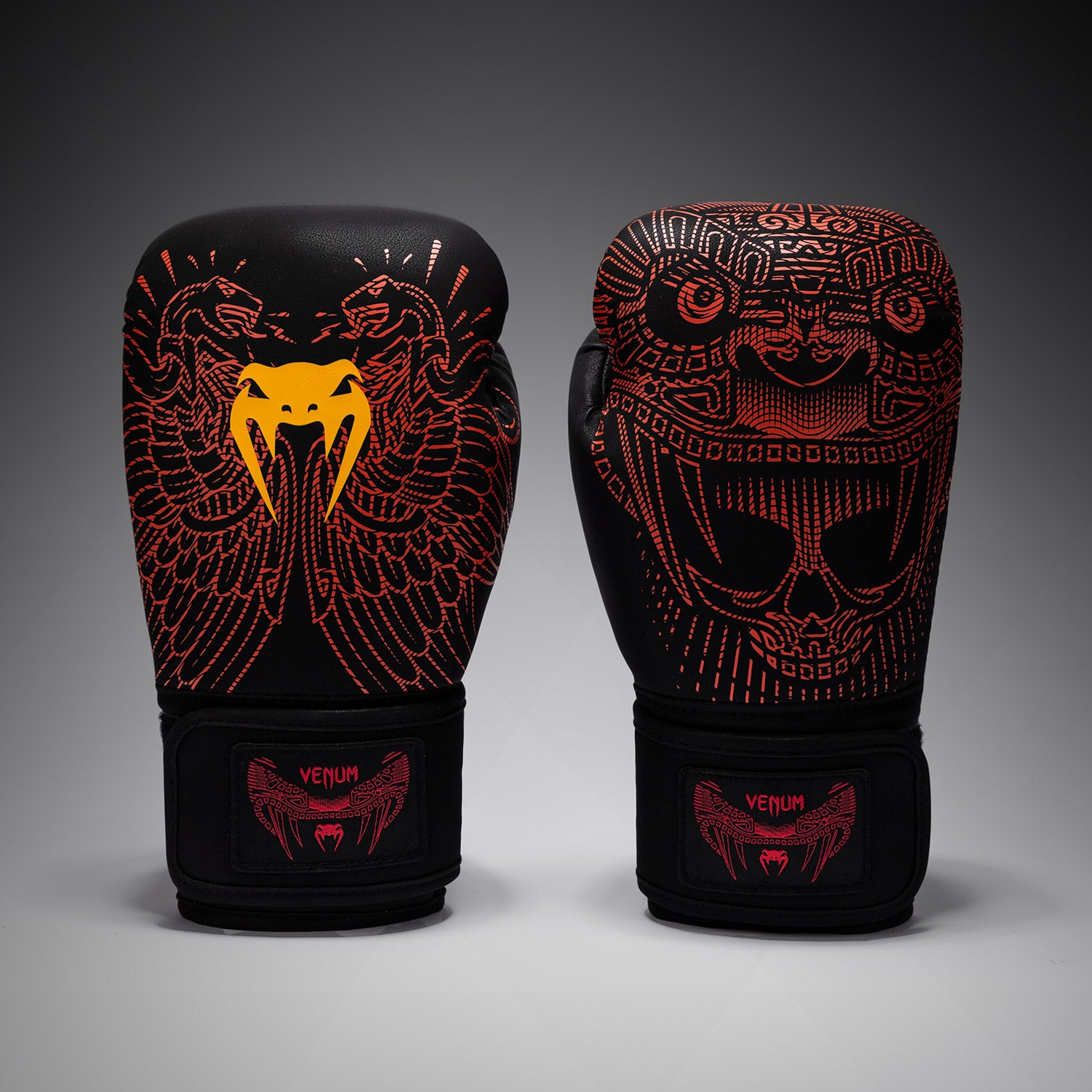 Venum Quetzal Fury Boxing Gloves - Black/Fury Red/ Tangerine - Venum