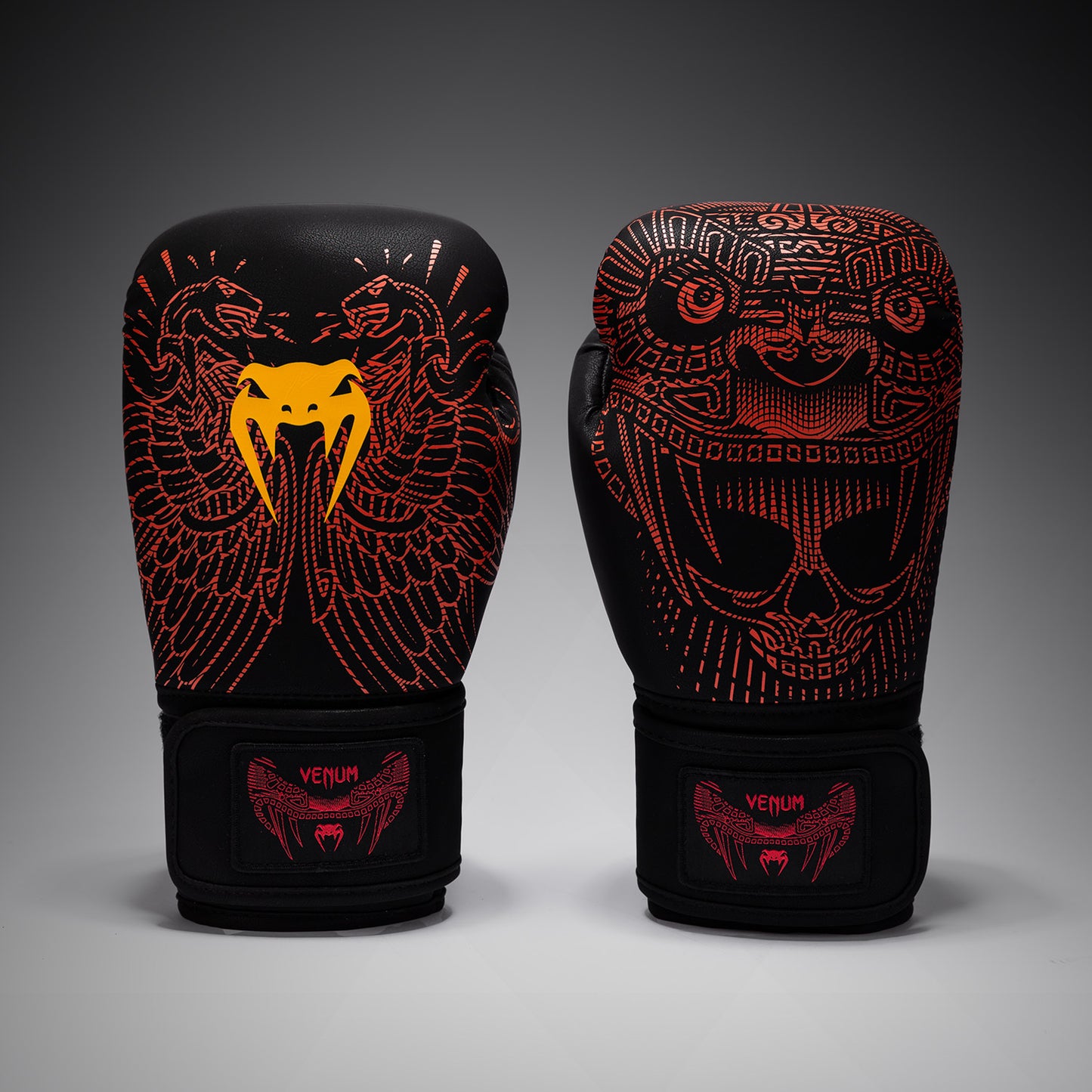 Venum Quetzal Fury Boxing Gloves - Black/Fury Red/ Tangerine