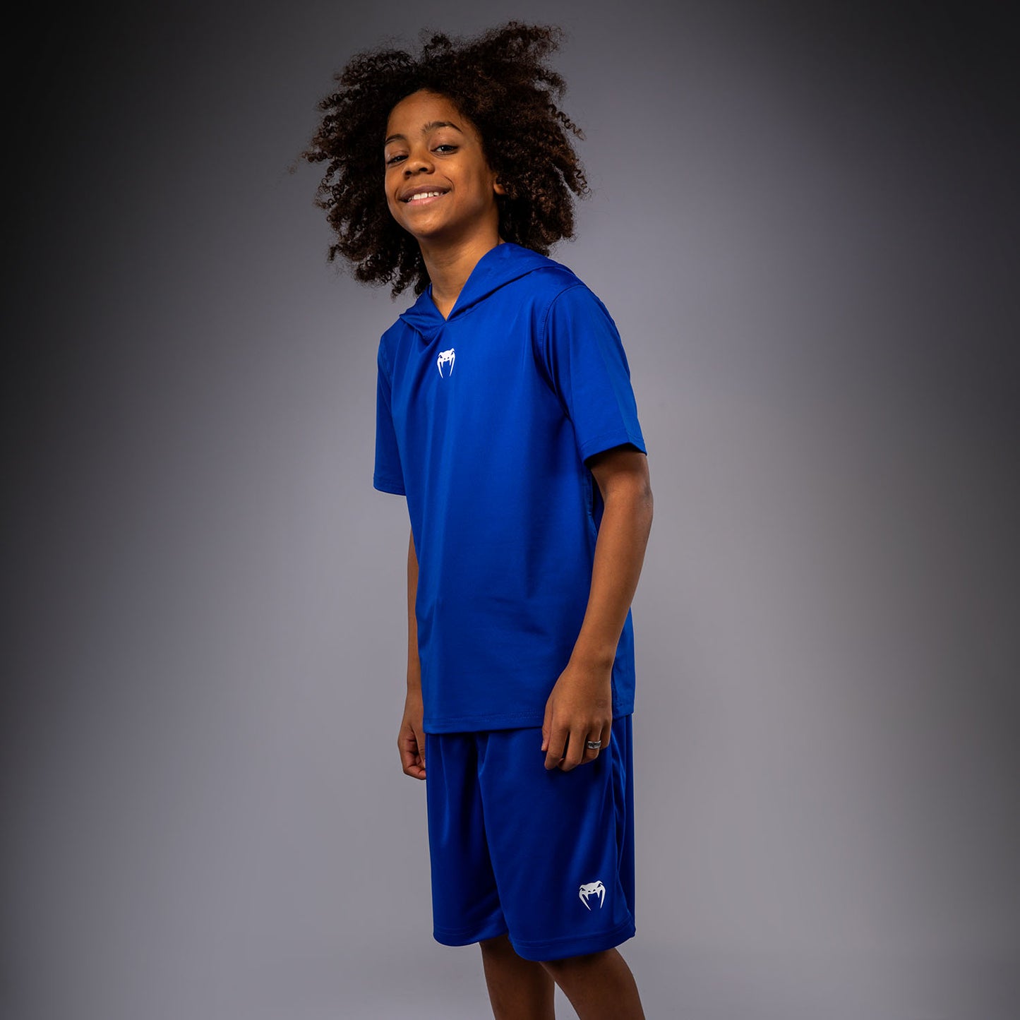Venum Elite Kids Short Sleeve Dry-Tech Hoodie - Royal Blue