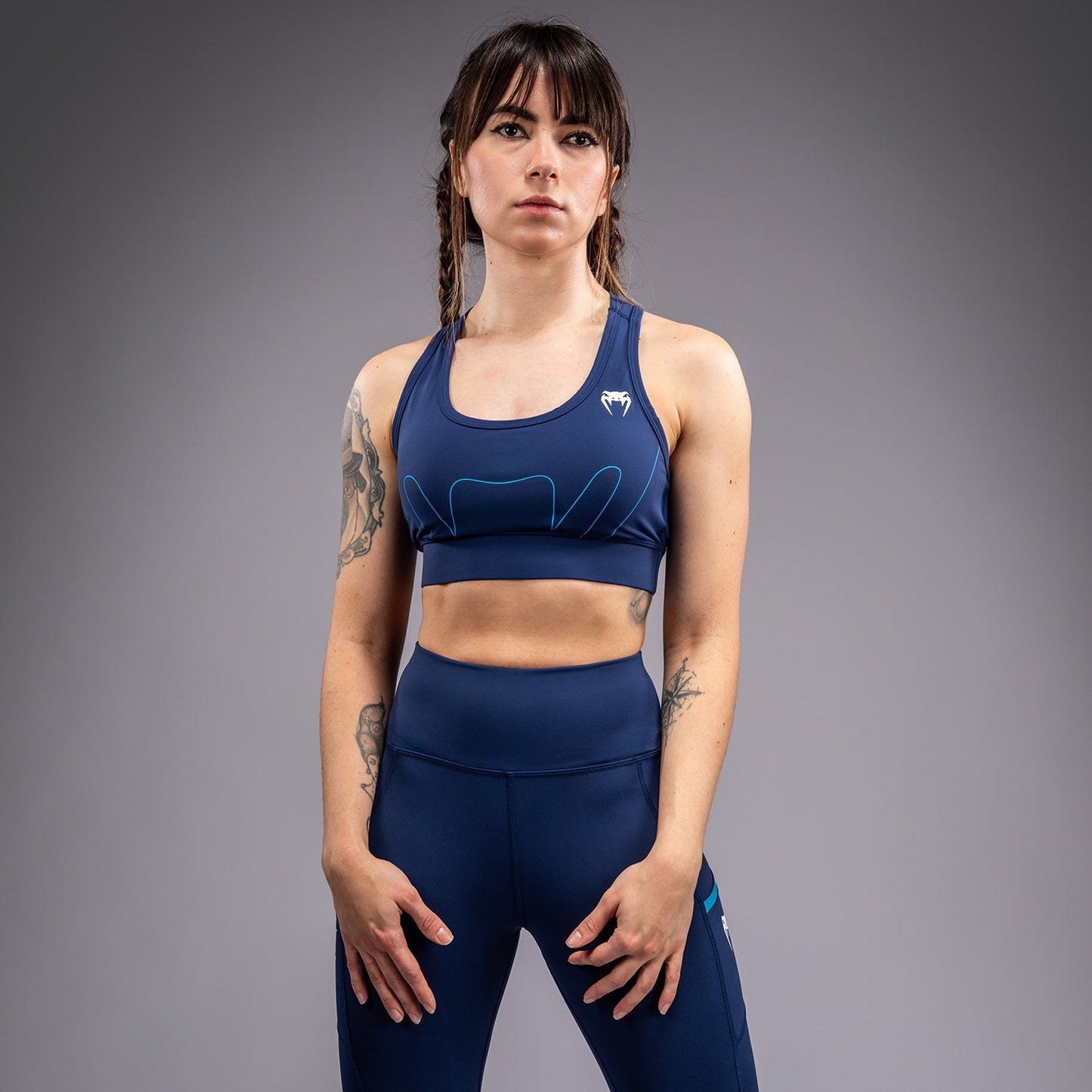 Venum x Top Rank Original Women's Sports Bra - Navy Blue