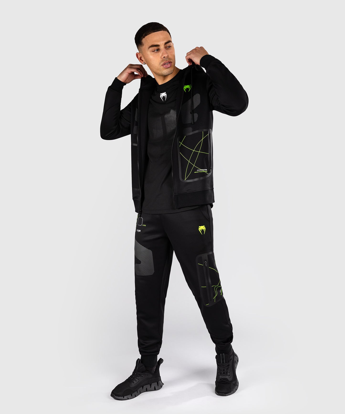 Venum Training Camp 4.0 Full Zip Hoodie - Black/Neon Green