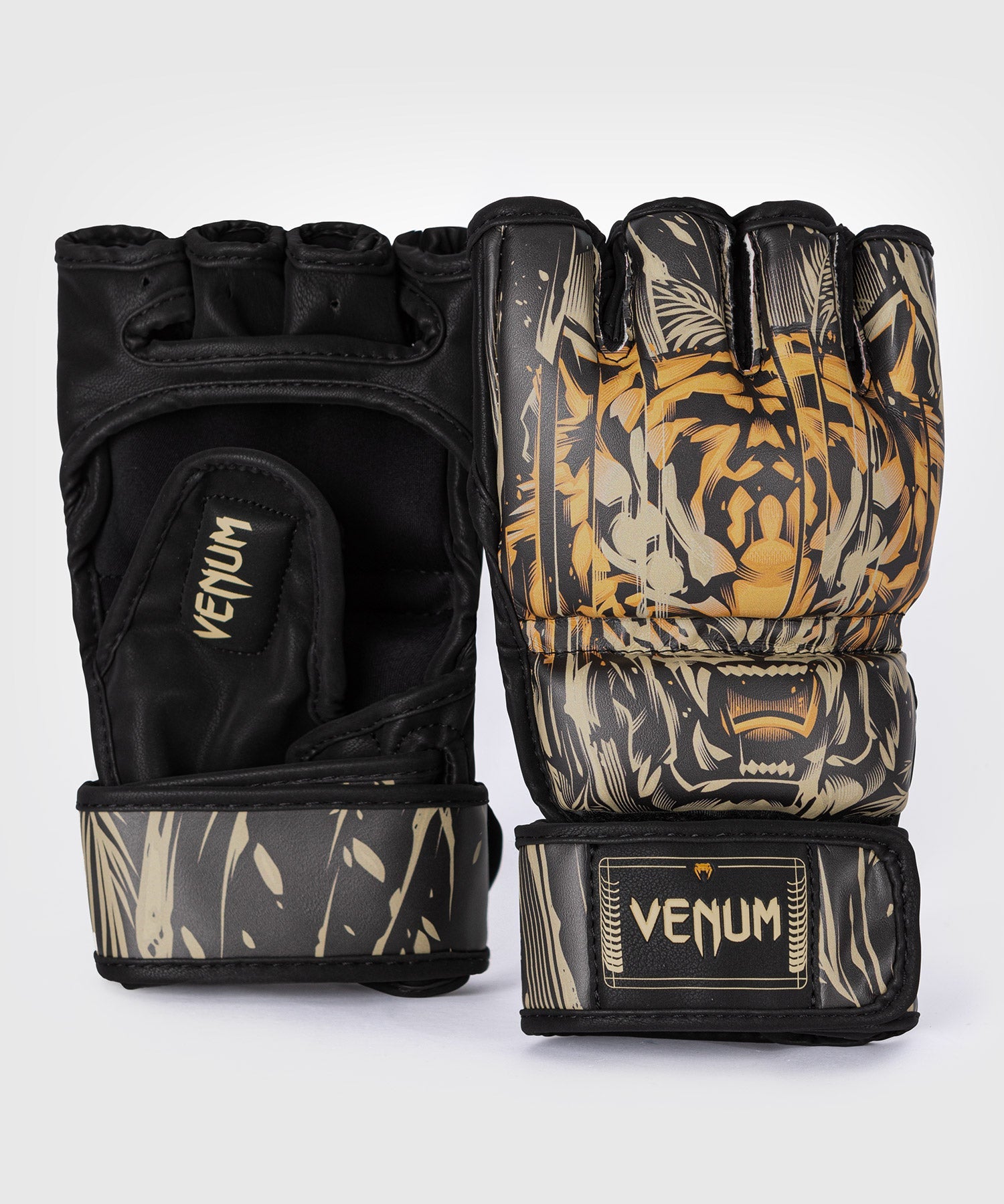 Venum Tiger MMA Gloves - Black/Neon Orange - Venum