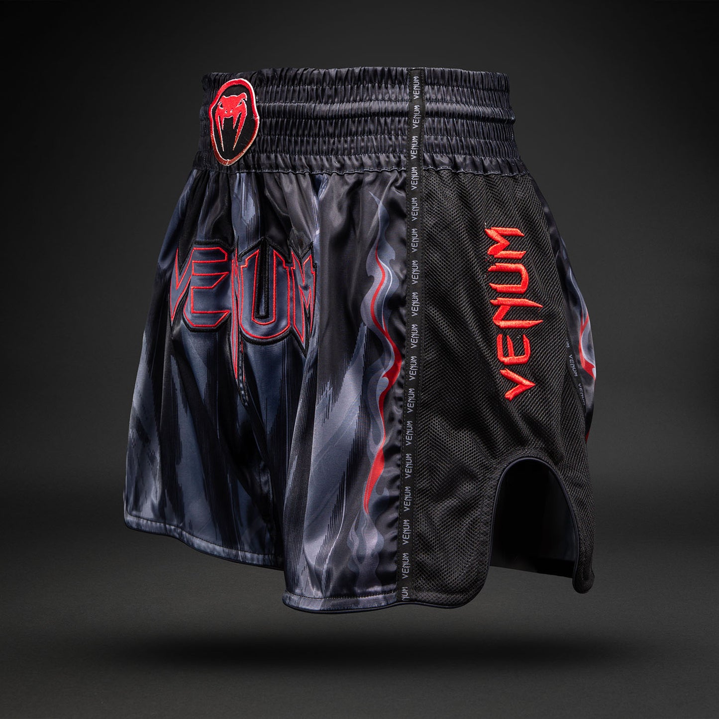 Venum Demon Muay Thai Shorts - Black/Grey  product-type_Muay Thai Shorts Venum