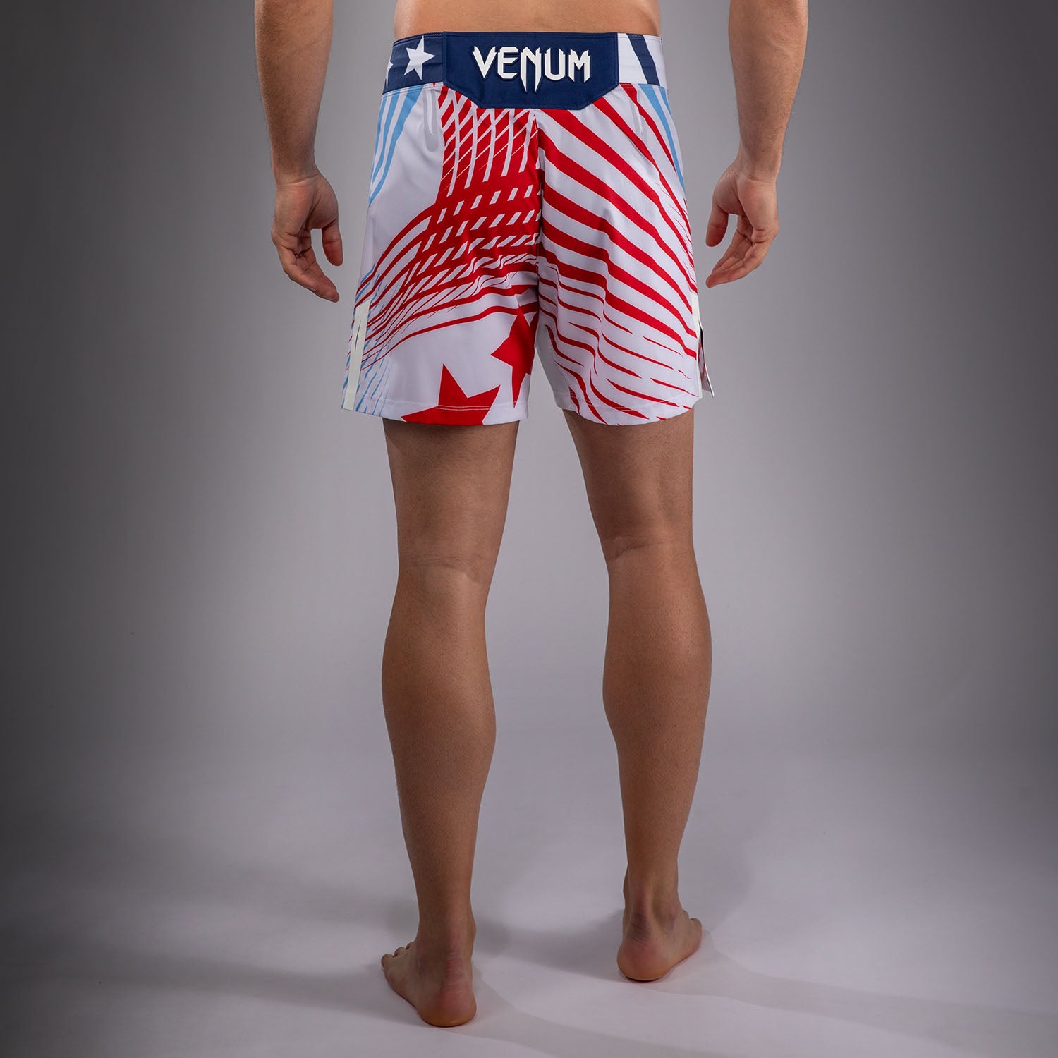 Men's Official UFC Freedom 250 by Venum White Authentic Fight Night Short Fit Fight Short -Daukaus   Venum