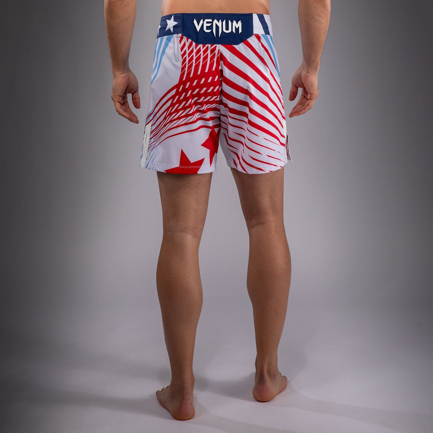 Men's Official UFC Freedom 250 by Venum White Authentic Fight Night Short Fit Fight Short -Gane