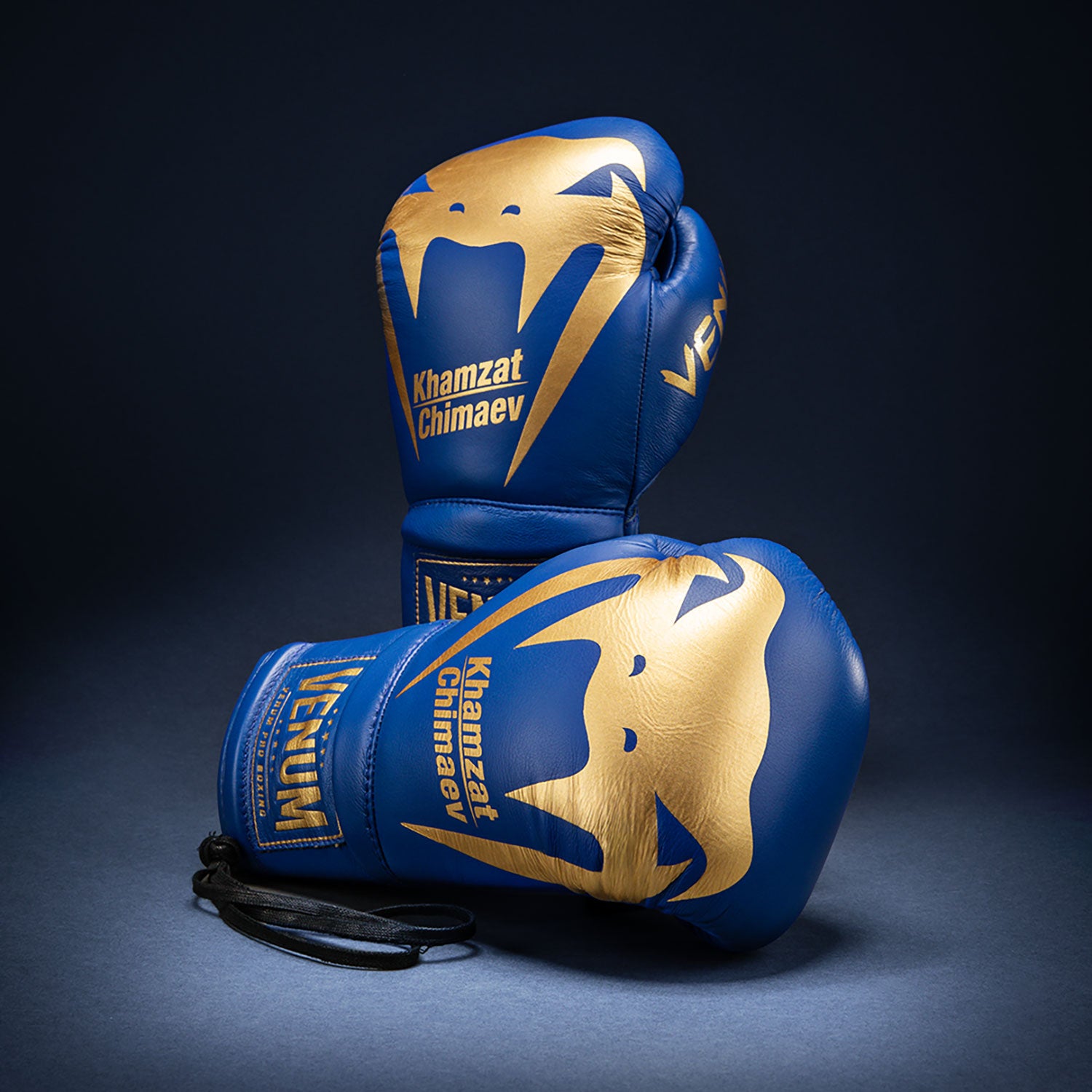 Venum Giant Khamzat Chimaev Pro boxing gloves Blue gold Venum