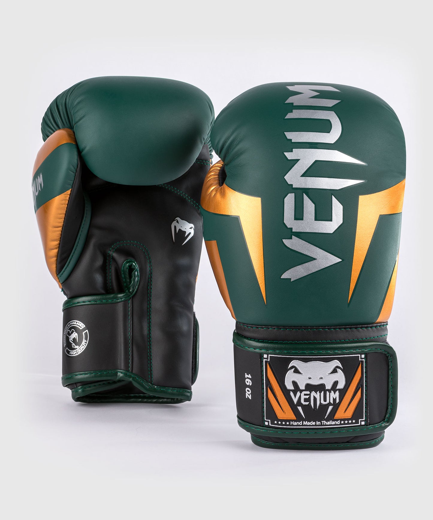 Venum Elite Boxing Gloves - Green/Bronze/Silver