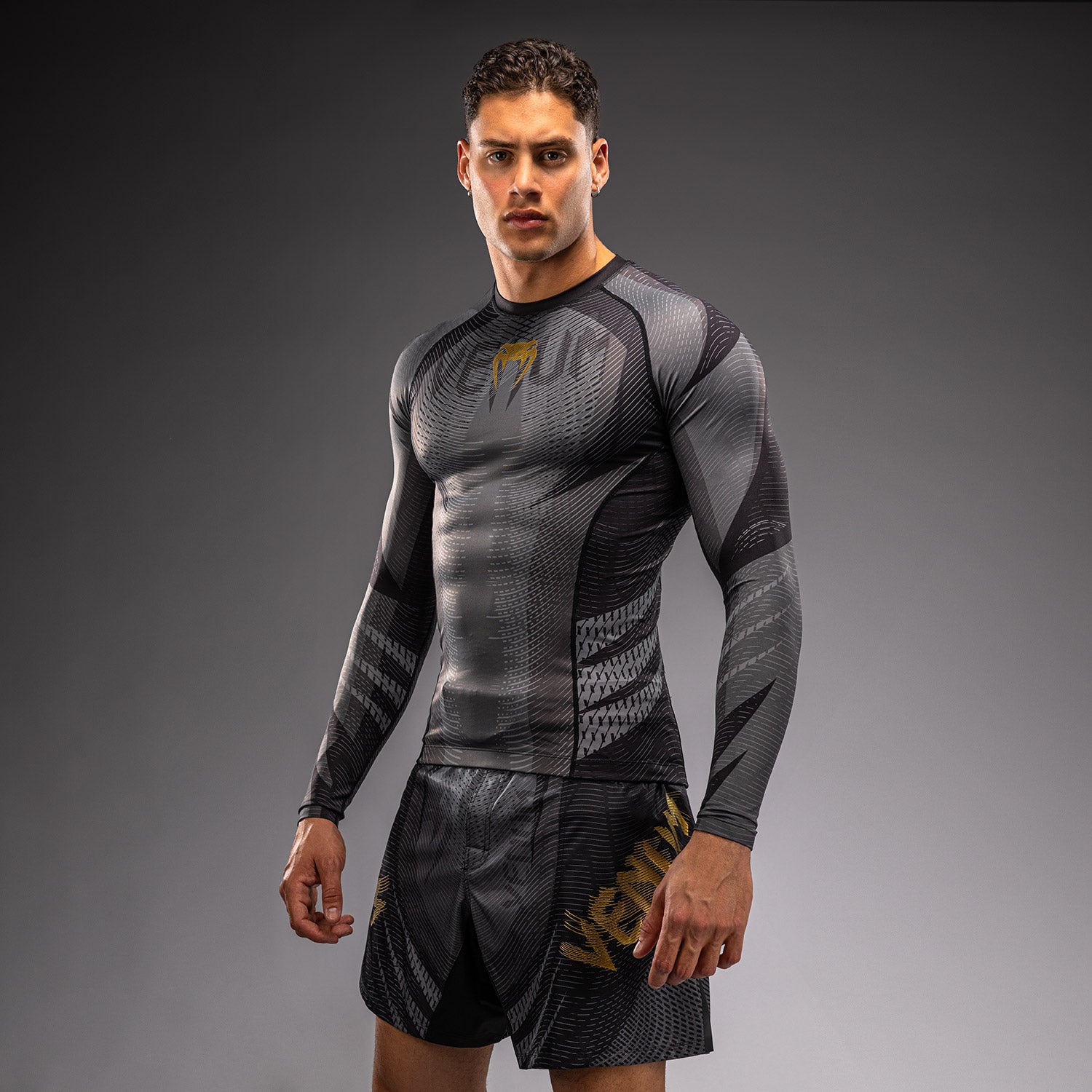 Venum Galactic 3.0 Long Sleeve Rashguard - Black/Gold  product-type_Compression T-Shirts Venum