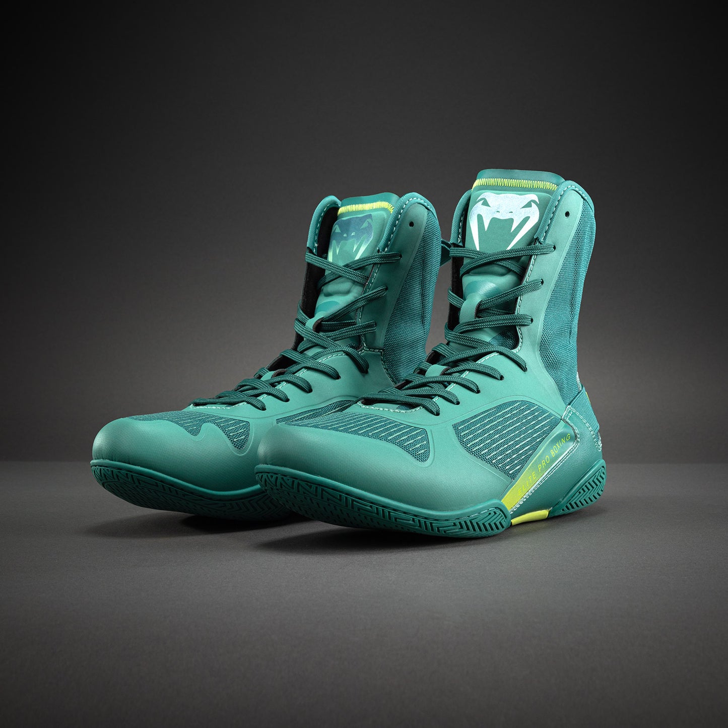 Venum Elite Neo Boxing Shoes - Green/ Neon Yellow  product-type_Boxing shoes Venum