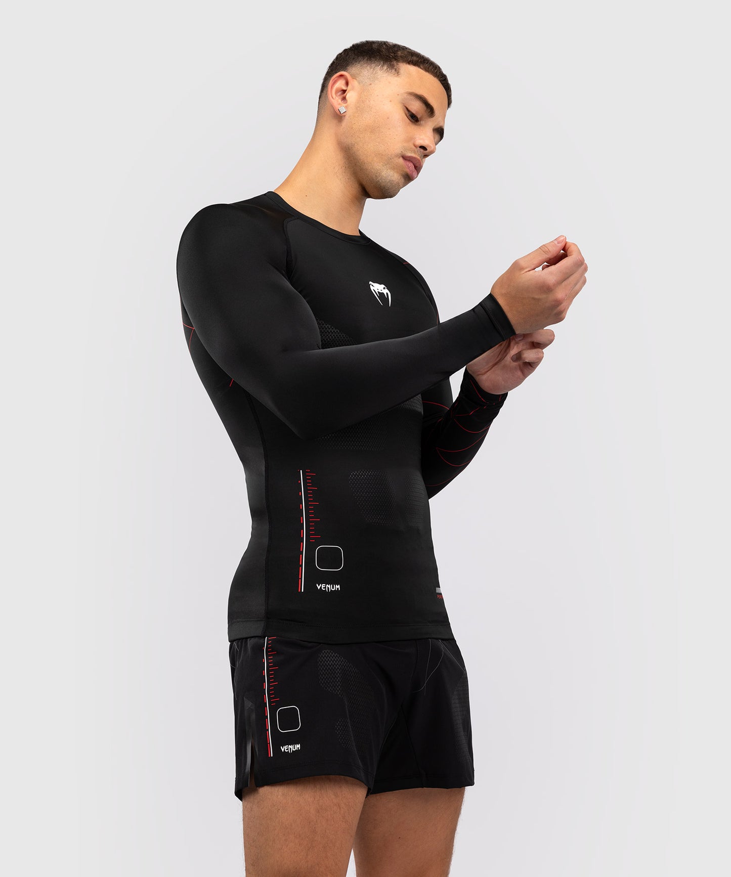 Venum Tactical XT Men's Long Sleeve Rashguard - Black/Fire Red