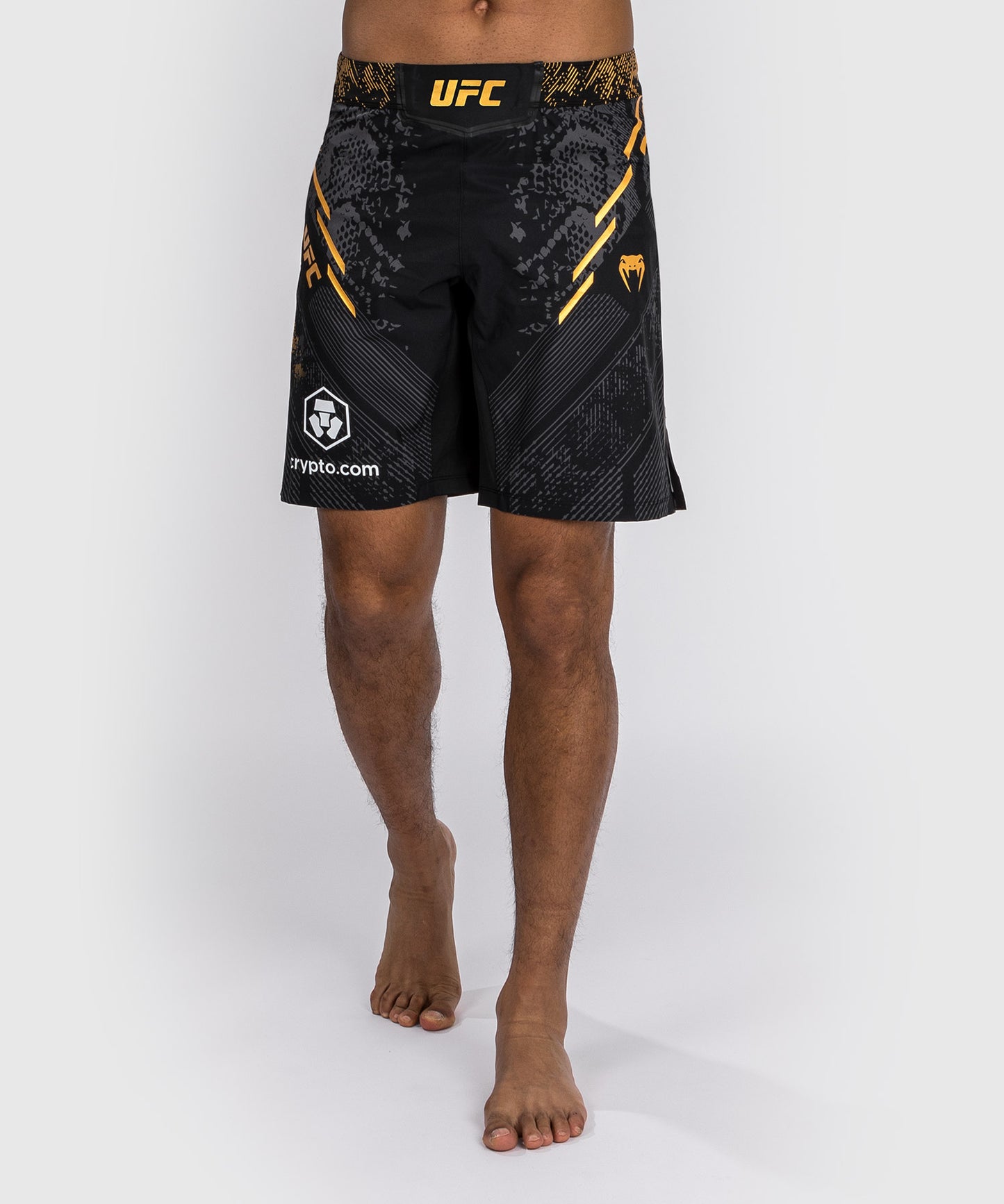 UFC Adrenaline by Venum Personalized Authentic Fight Night Men's Fight Short - Long Fit - Black/Gold