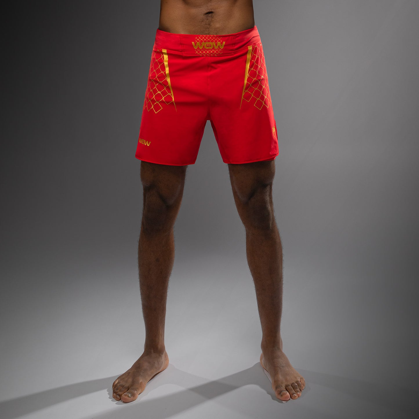 Venum x WOW FC Men’s Fight Shorts - Fury Red/ Gold