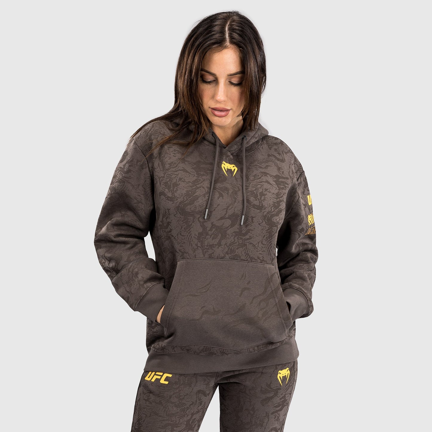 UFC Fusion by Venum Fight Week Women’s Pullover Hoodie - Earthen Brown