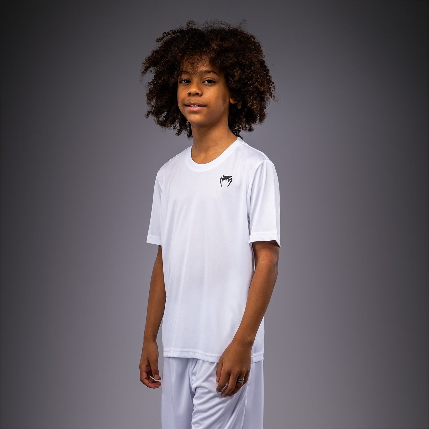 Venum Lineup Youth Performance Short Sleeve T-Shirt - White/Black  product-type_Dry Tech T-Shirts Venum