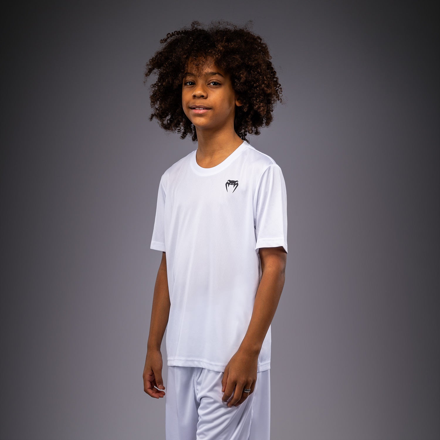 Venum Lineup Youth Performance Short Sleeve T-Shirt - White/Black  product-type_Dry Tech T-Shirts Venum