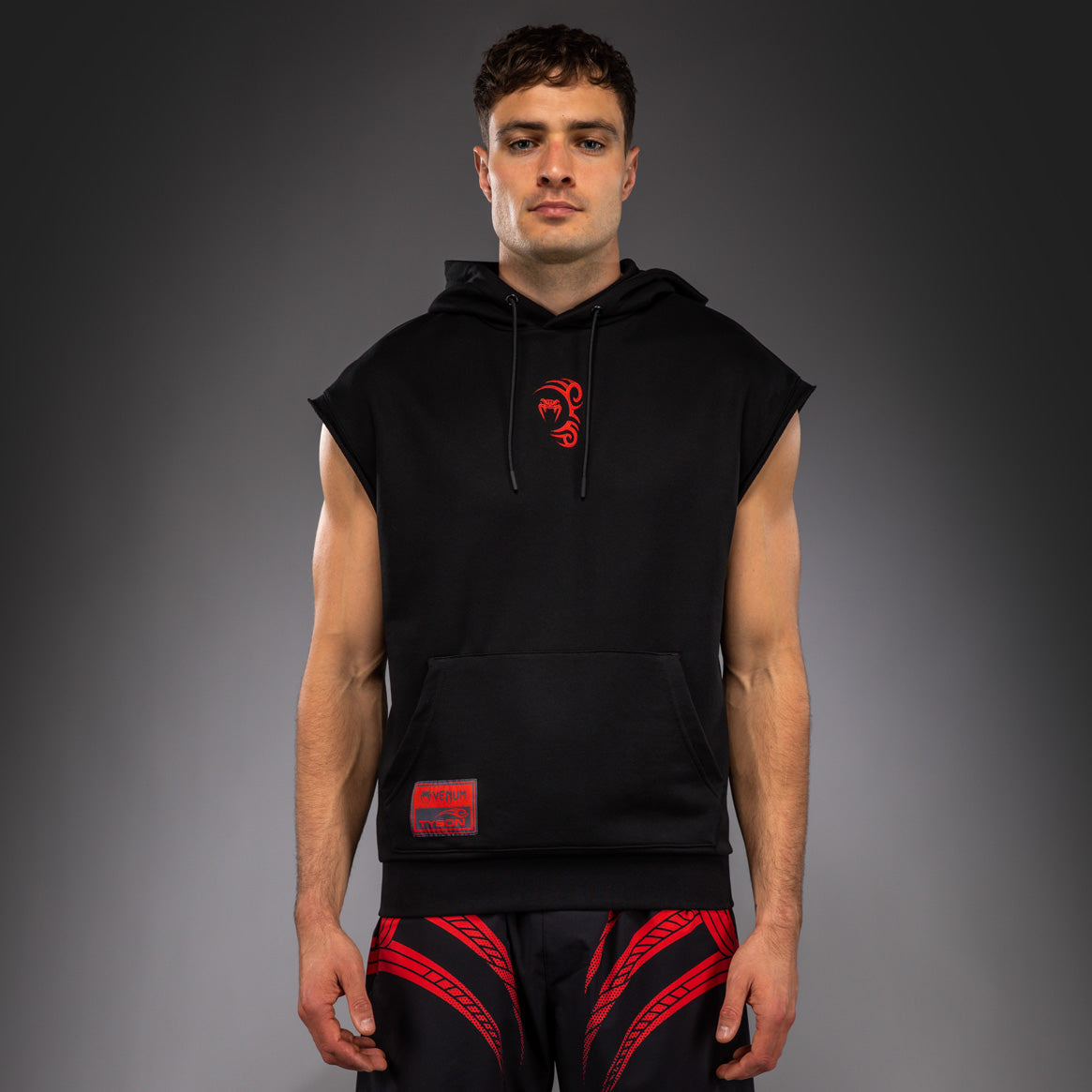 Venum x Mike Tyson Tiger Sleeveless Hoodie - Deep Black/Intense Red