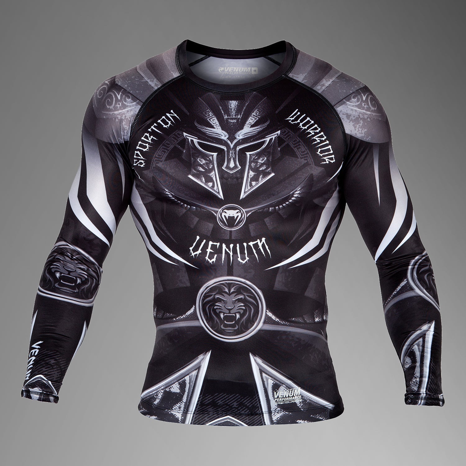 Venum Gladiator 3.0 Rashguard - Long Sleeves - Black/White - Venum