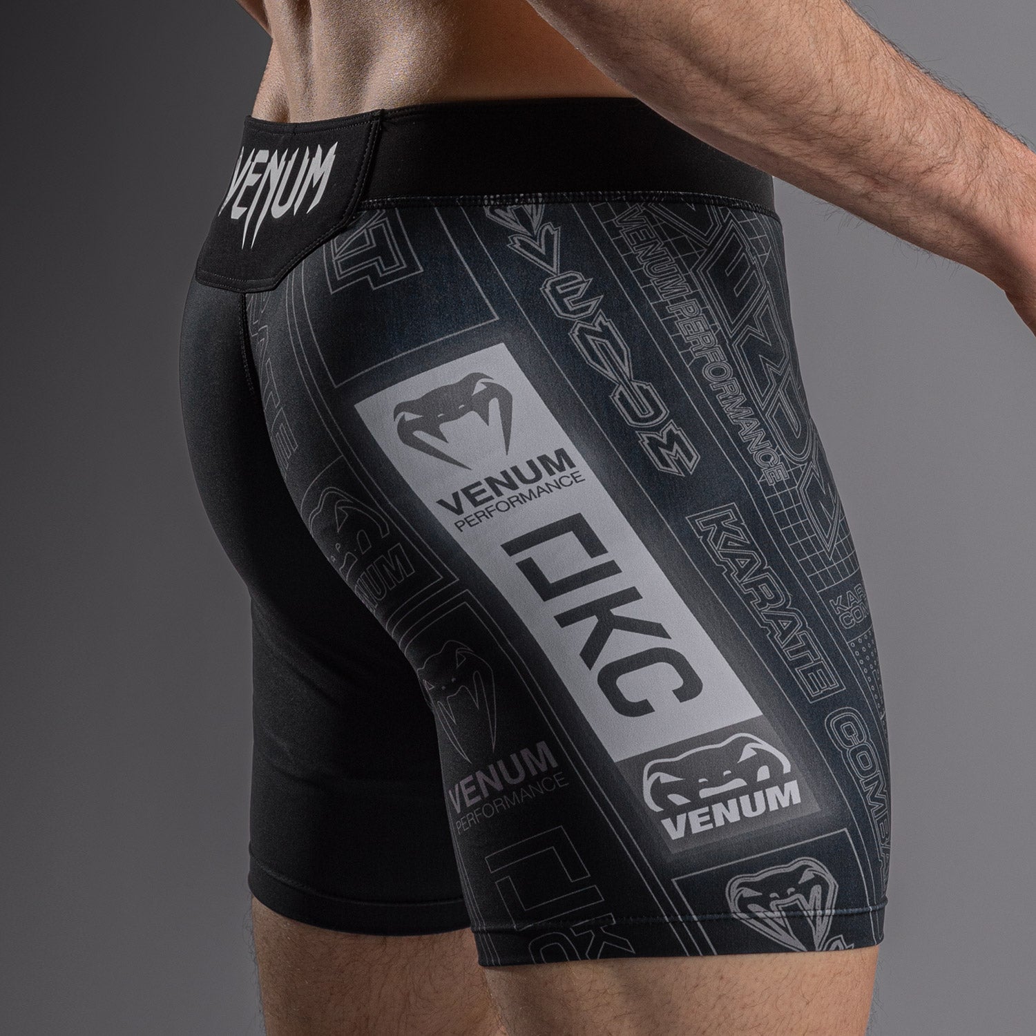 Karate Combat by Venum Vale Tudo Shorts - Black/Grey  product-type_Compression shorts Venum