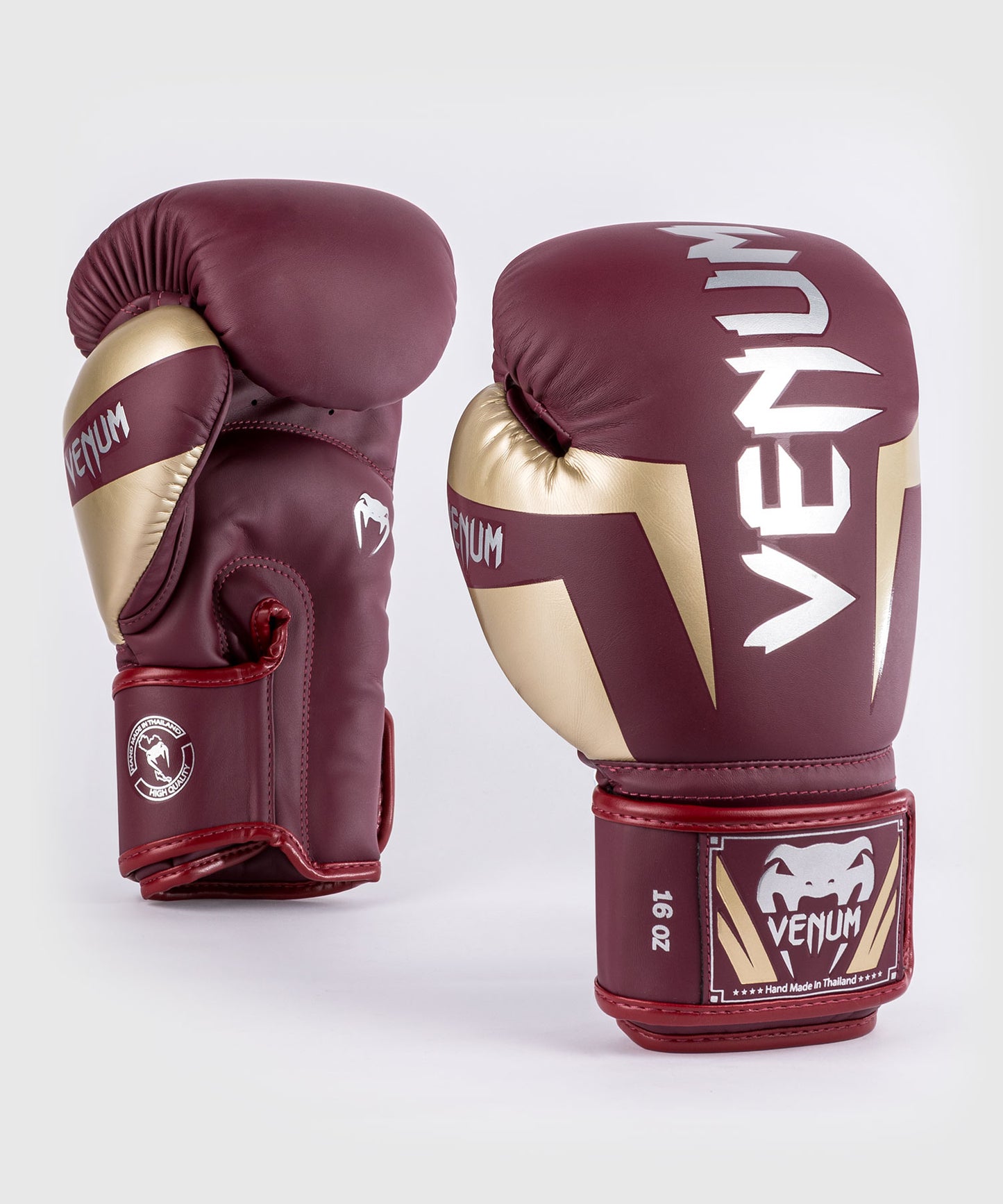 Venum Elite Boxing Gloves - Burgundy/Gold