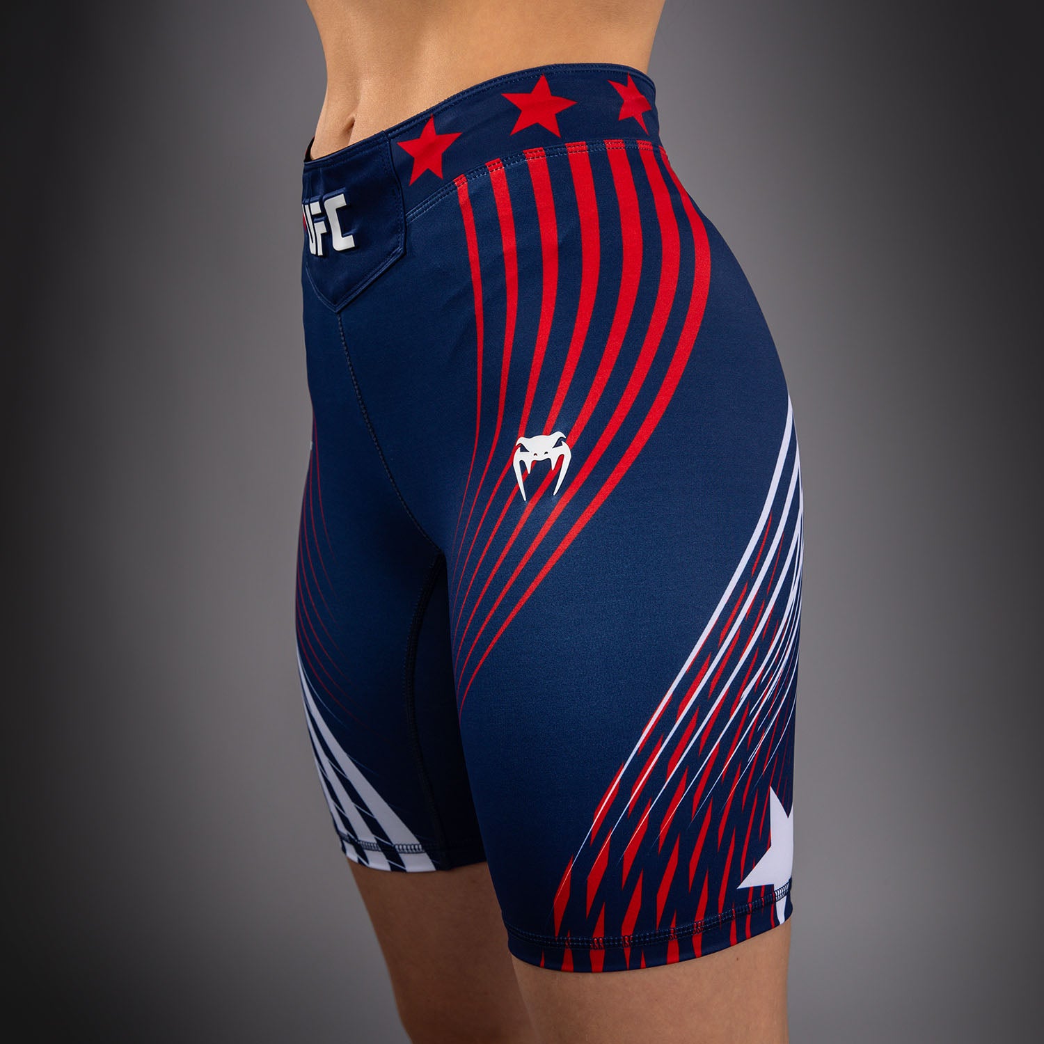 Women's Official UFC Freedom 250 by Venum Blue Personalized Authentic Long Fit Vale Tudo Short  product-type_Compression shorts Venum