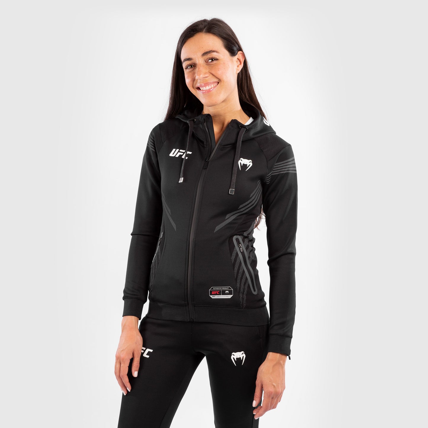 UFC Venum Personalized Authentic Fight Night Women's Walkout Hoodie - Black