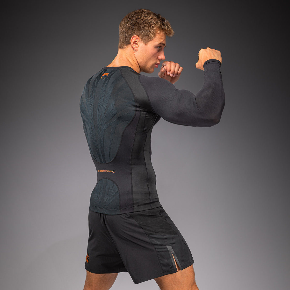 Venum G-Fit Revolution Long Sleeve Rashguard - Black/Copper  product-type_Compression T-Shirts Venum