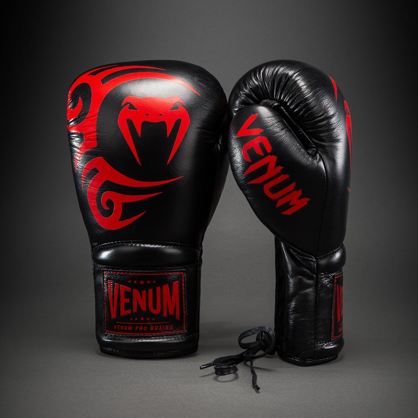 Venum Giant 2.0 Mike Tyson Pro Boxing Gloves with Laces - Black/Red