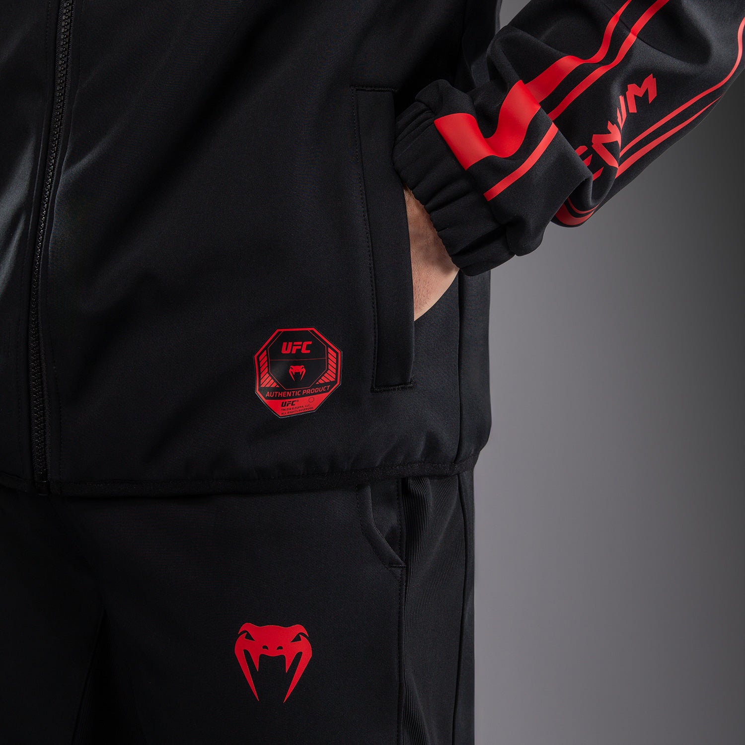 Venum UFC Unity by Venum Authentic Fight Week Men's Zip Hoodie - Black  product-type_Jackets Venum