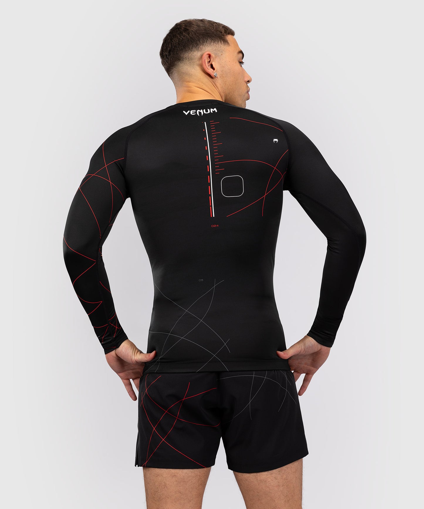 Venum Tactical XT Men's Long Sleeve Rashguard - Black/Fire Red
