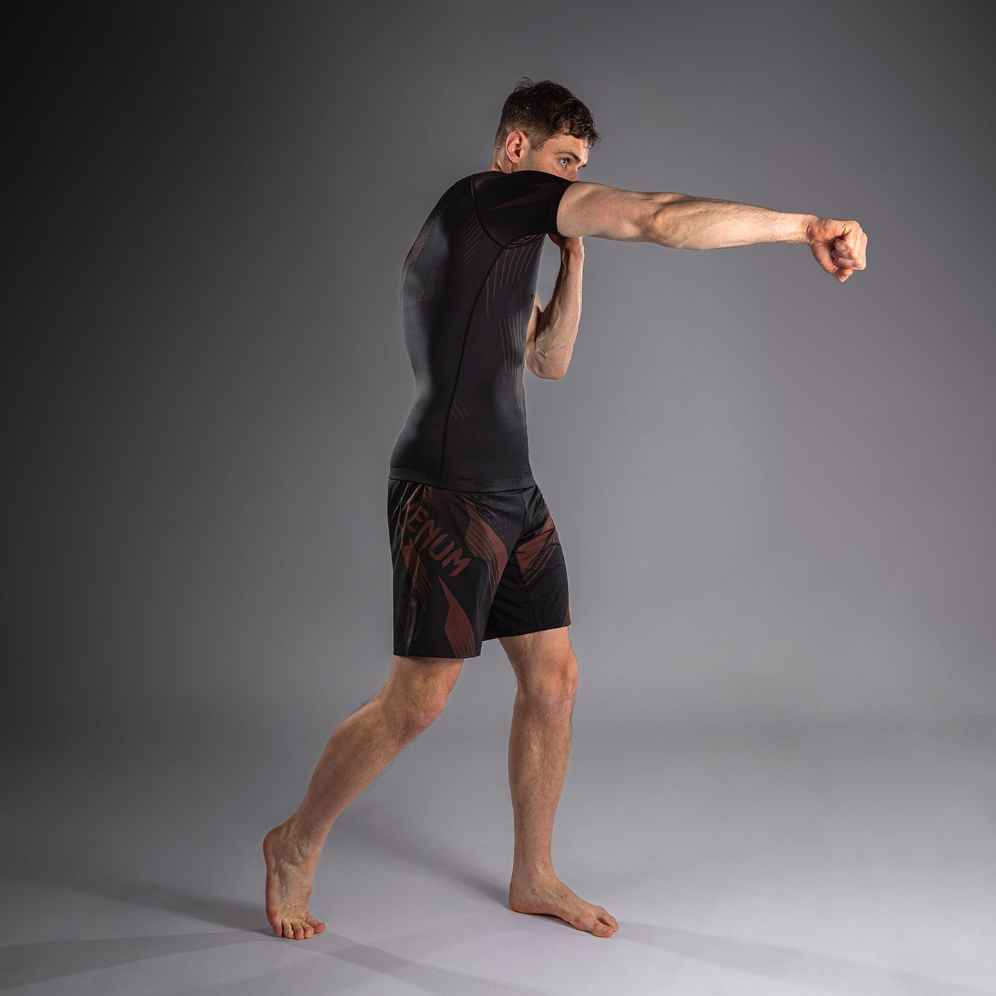 Venum No-Gi 6.0 Short Sleeve Rashguard - Black/Brown  product-type_Compression T-Shirts Venum