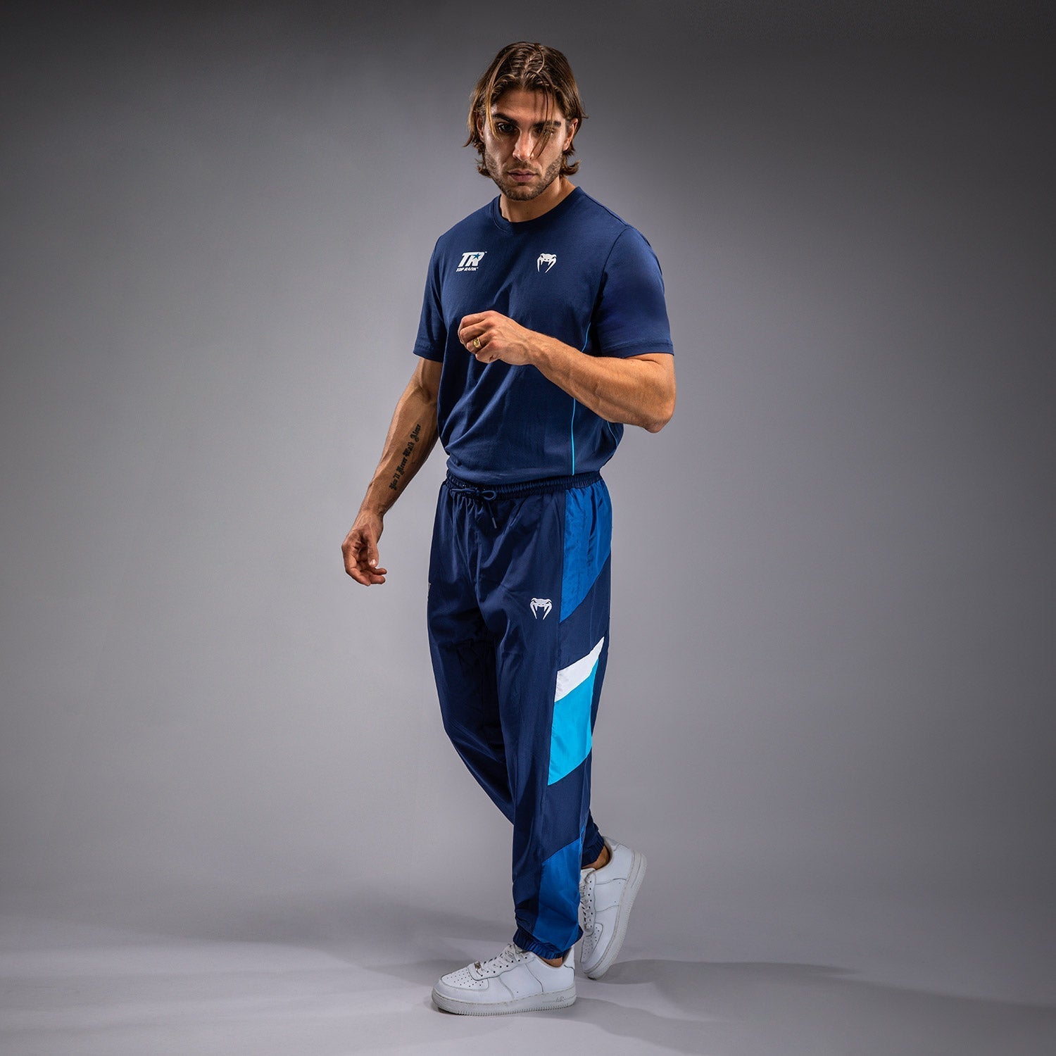 Venumトラックスーツパンツ XL ネイビーブルー (UFCメインスポンサー) Venum x Top Rank Original Men's Tracksuit Pants - Navy Blue