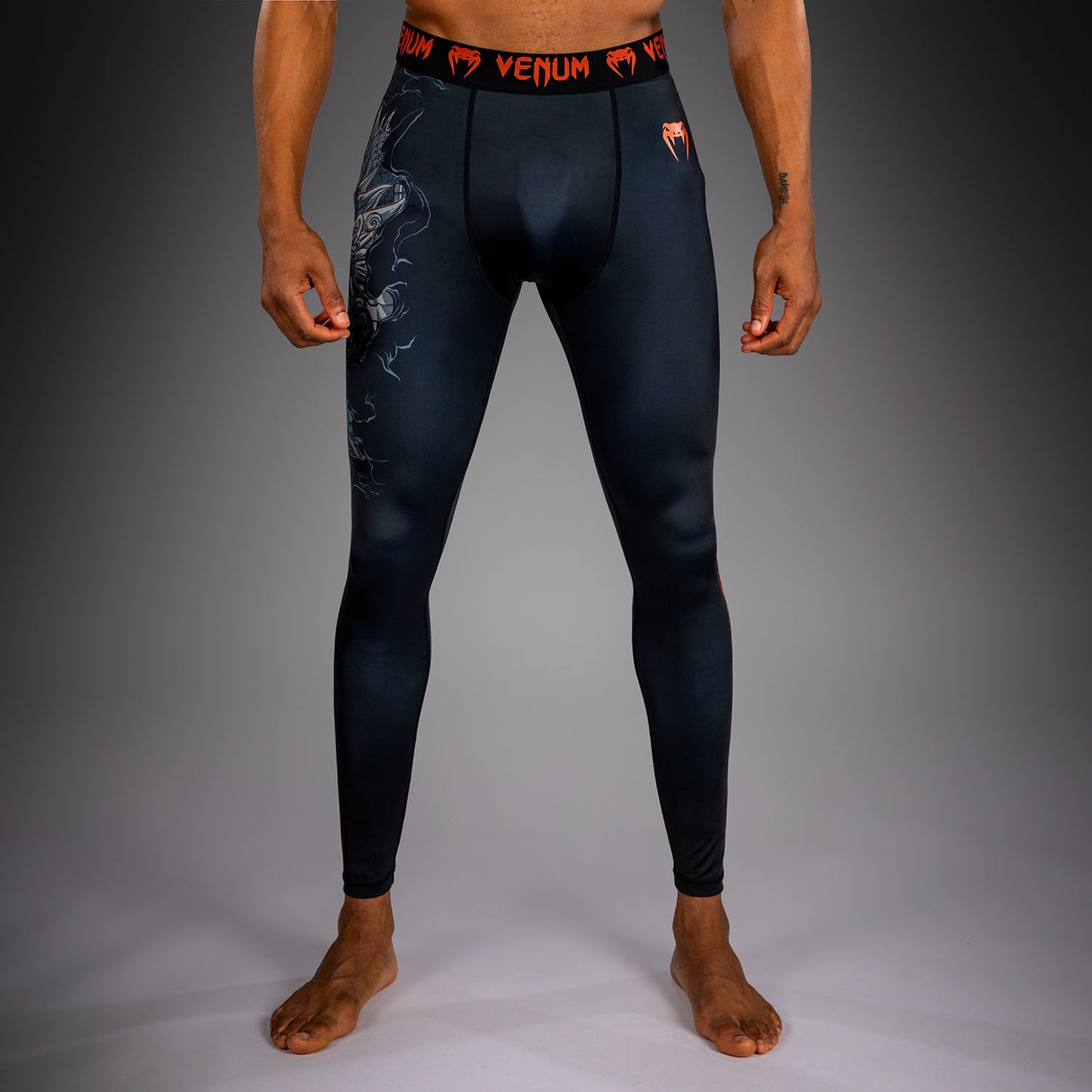 Venum Thunder Dragon Spats - Black/Grey/Copper  product-type_Compression Pants Venum