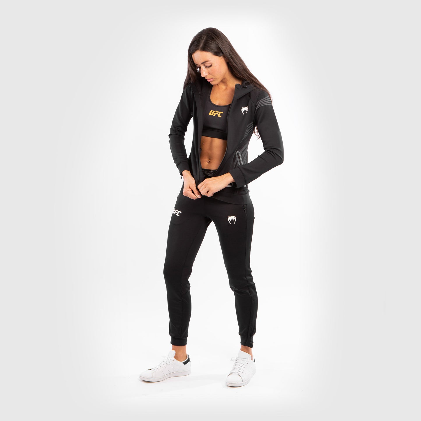UFC Venum Personalized Authentic Fight Night Women's Walkout Hoodie - Black