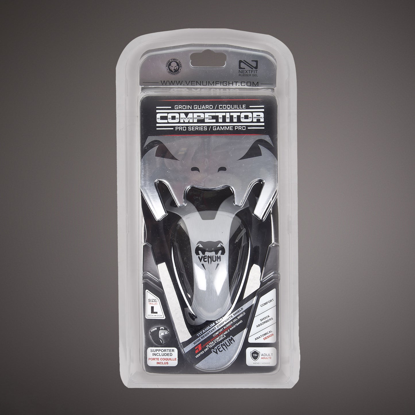 Venum Competitor Groin Guard & Support - Silver Series