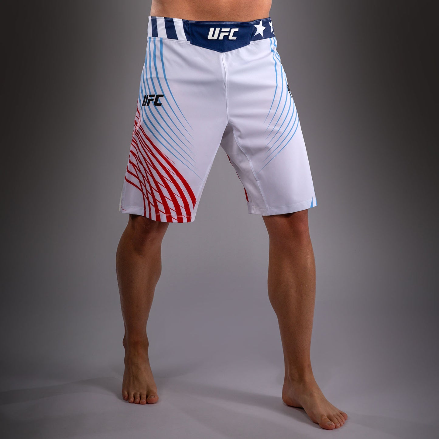 Men's Official UFC Freedom 250 by Venum White Personalized Authentic Fight Night Long Fit Fight Short